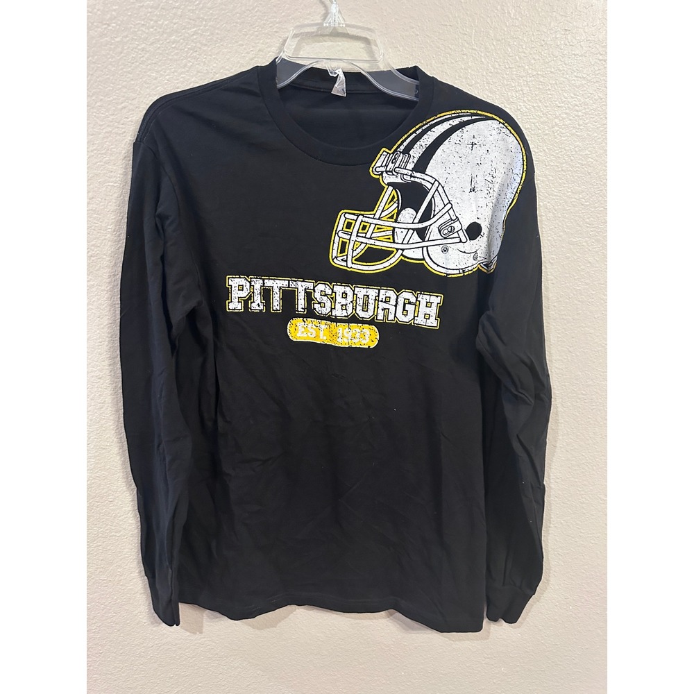 SUNA Pittsburgh Steelers Football Helmet Long Sleeve T-Shirt‎ Medium